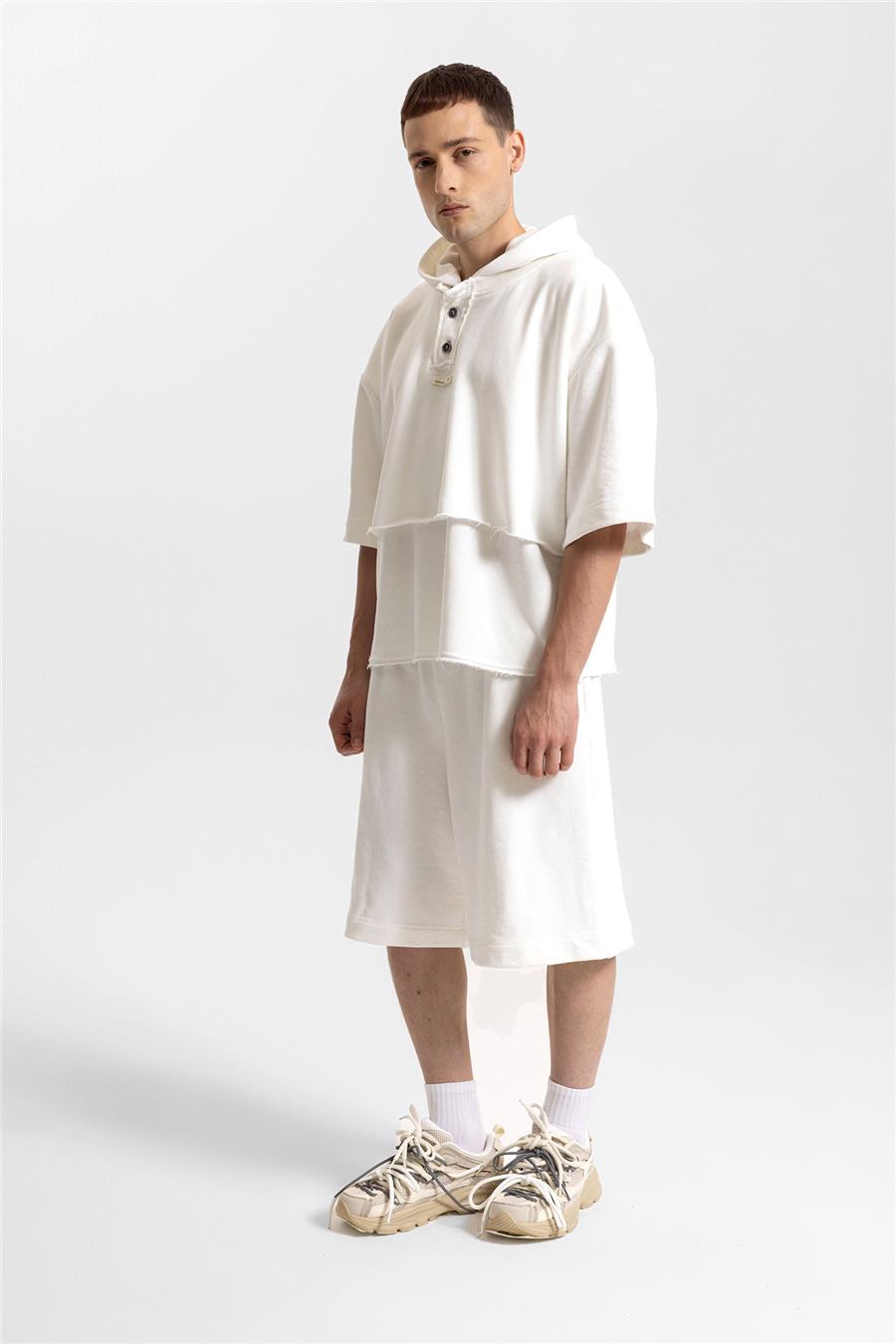 PİS DİKİŞLİ DOUBLE LAYERED SWEATSHİRT